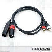 Câble 2x RCA vers 2x XLR, 5m, m/m | Câble de signalisation | câble de connexion sam