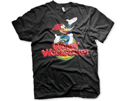 Woody Woodpecker Unisex Tshirt -4XL- Classic Logo Zwart