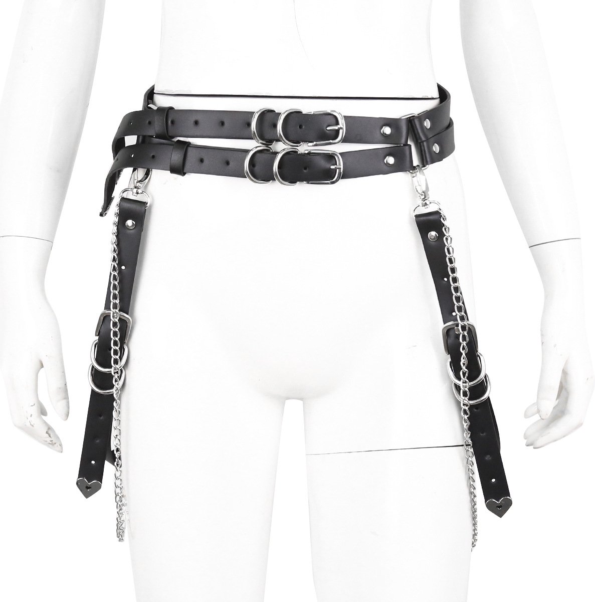 Goedkoopste Harnas Vrouw - Pu-Leer - Zwart - BDSM - Bondage Harnas