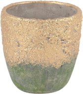 Rasteli Bloempot-Sierpot Goud-Groen D 15.5 cm H 13 cm