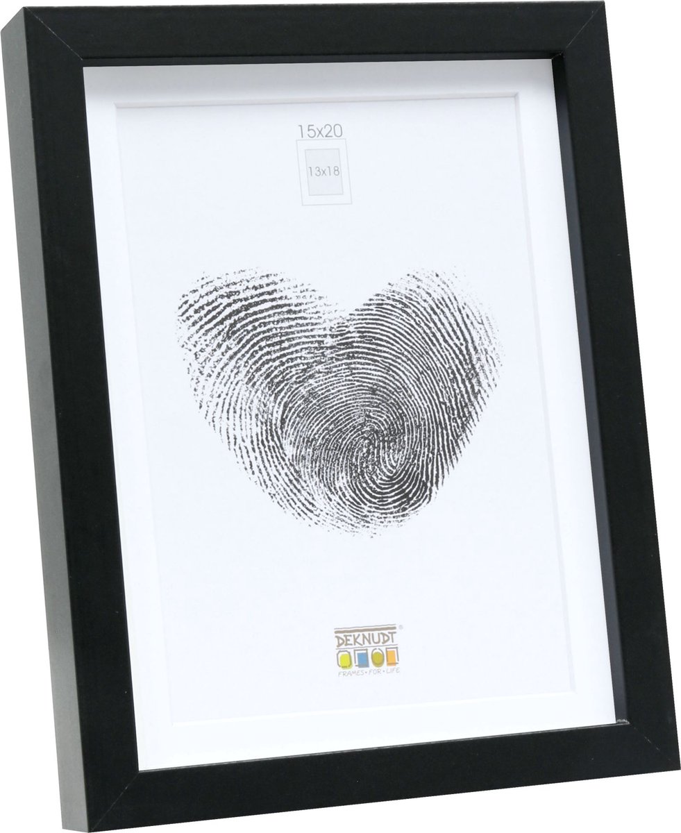 Deknudt Frames fotolijst - zwart met passe-partout - 13x18 / 15x20 cm