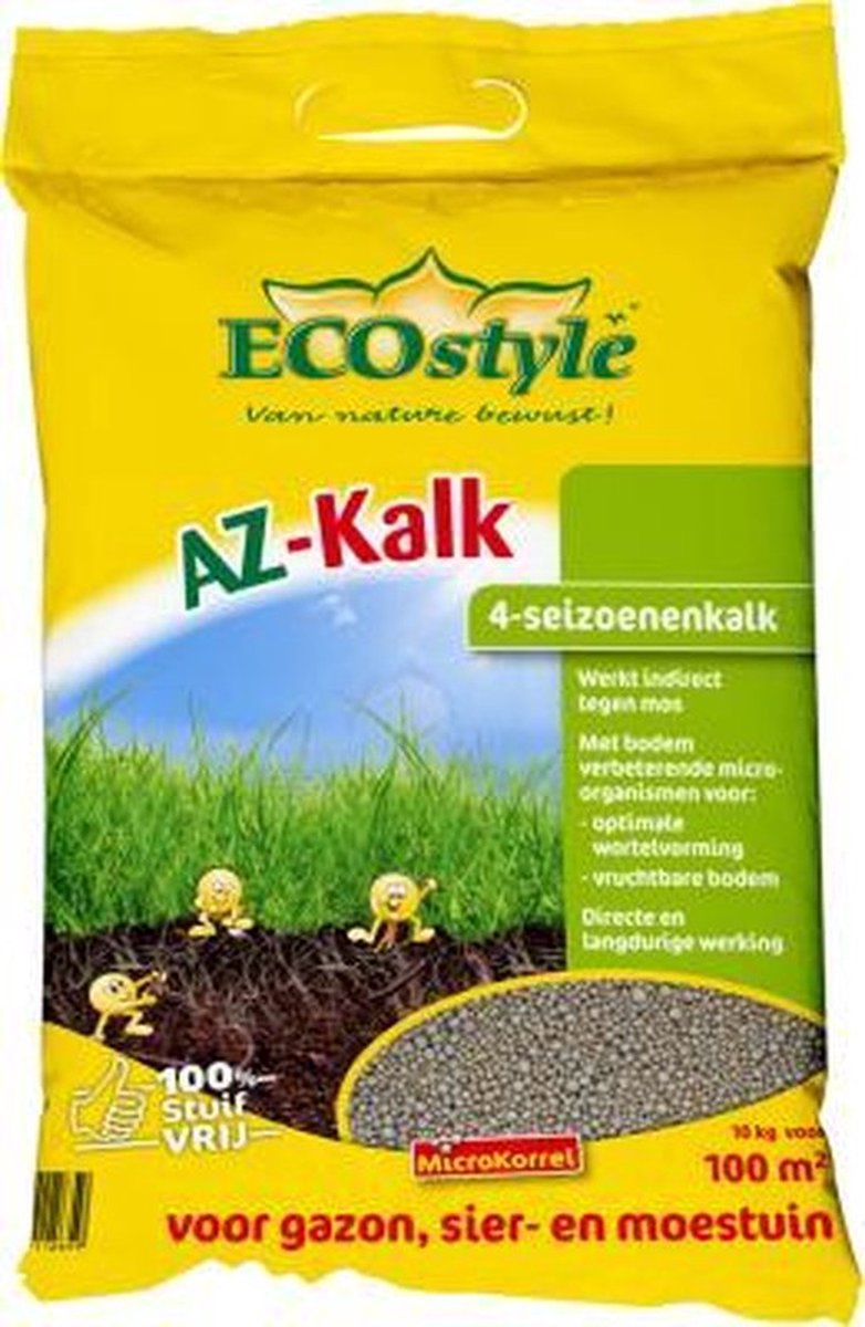 EcoStyle AZ - Kalk 10 kg voor 135 m2 - Kalkkorrels - Gazon - Border - Moestuin - Garden Select