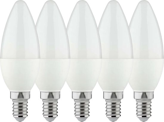 LED Kaarslampen E14 - Mat - Kaars B35 - Warm wit licht - 4W vervangt 40W - 5 lampen