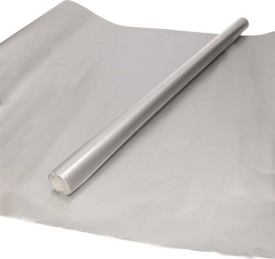 Luxe inpakpapier/cadeaupapier metallic zilver 200 x 70 cm
