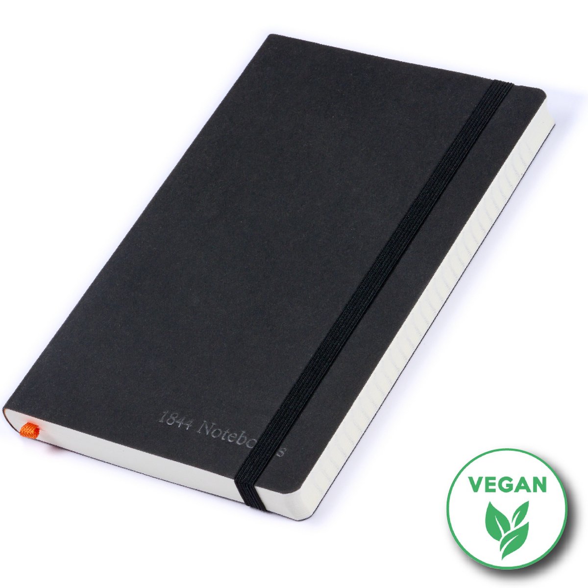 Notitieboek - Notebook A5 - Moederdag cadeau - Cadeau voor man - Vegan - Notitieboekje - Handgemaakt in Nederland - Notebook - Notitieblok - Zwart - 1844 Notebooks