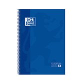Oxford School Europeanbook - notitieboek - gekleurde rand - A4+ - lijn - 80 vel - 4 gaats - hardcover - donkerblauw