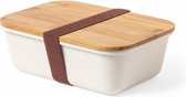 Boîte à lunch en bambou de Luxe OneTrippel - boîte à pain - boîte à pain - Wit - 1 litre