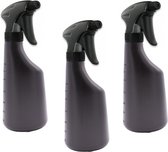 MAUS spray bottle sprayflacon zwart - 3 stuks plantenspuit met trigger- professioneel - met schaalverdeling