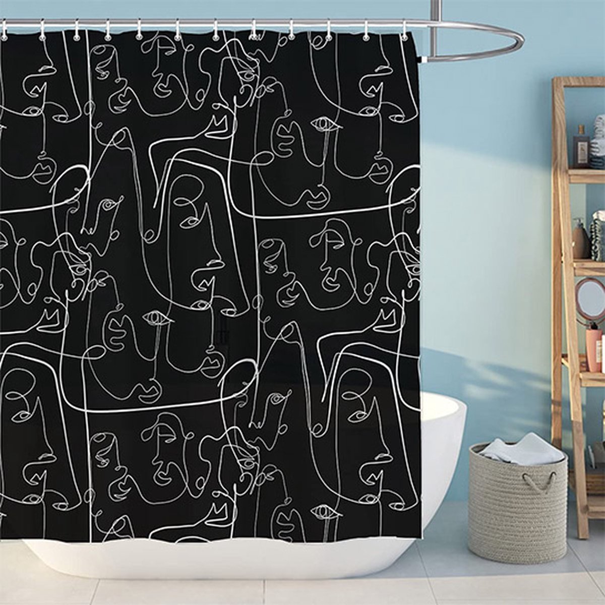 Douchegordijn Eva 150x180 cm - met ringen