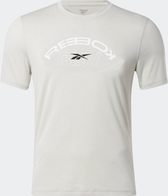 Reebok Sportshirt Heren model Graphic Tee - Zandkleur/Wit - Maat L