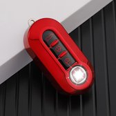 Zachte TPU Sleutelcover - Rood Metallic - Sleutelhoesje voor Fiat 500 / 500L / 500X / 500C / Abarth / Panda / Punto / Stilo - Sleutel Hoesje Cover - Fiat Auto Accessoires