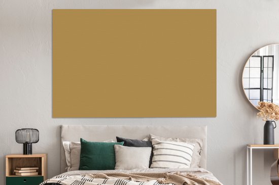 Canvas schilderij 150x100 cm - Wanddecoratie Okergeel - Kleur - Herfst - Geel - Effen - Kleuren - Muurdecoratie woonkamer - Slaapkamer decoratie - Kamer accessoires - Schilderijen op canvas