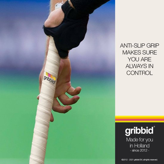 Gribbid Progrip - Hockey Grip - Zeempje - Wit - The Original Dutch Chamois - 1pack - Gribbid