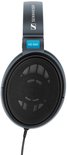 Grijze Sennheiser HD 600 koptelefoon, van voren gezien, met zwarte oorschelpen.