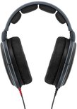 Grijze Sennheiser HD 600 koptelefoon, van bovenaf, met zwarte oorschelpen.