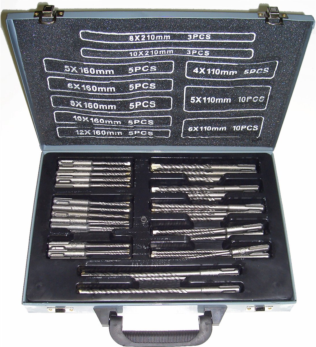 StahlKaiser 56-delige SDS Plus borenset - carbide boren - luxe metalen koffer
