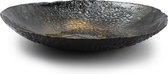 Salt&Pepper Serveerschaal - diep rond - zwart/goud - glas - 32,5xH5,5 cm