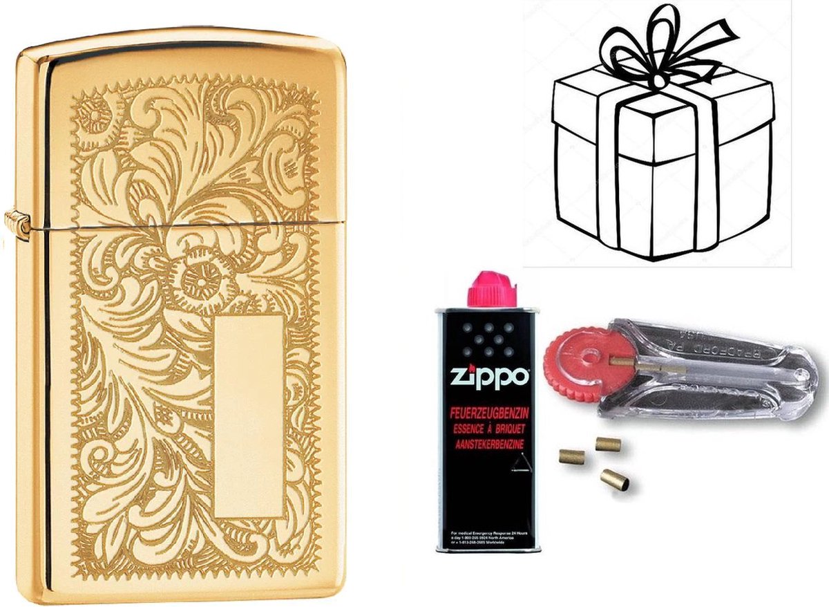 Goedkoopste Geschenkset Zippo- ZIPPO met ZIPPO BENZINE en Vuursteentjes-uniek cadeau