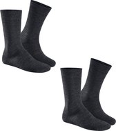 Hudson ONLY 2-PACK-Wool Heren Sokken - Graumeliert - Maat 43/46