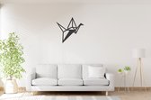 Geometrische Vogel Origami 3 - Big - Wanddecoratie - Lasergesneden - Zwart - Geometrische dieren en vormen - Houten dieren - Muurdecoratie - Line art - Wall art