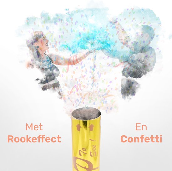 2 x Gender reveal kanon Rookkanon en Confetti Kanon 2 Stuks Baby