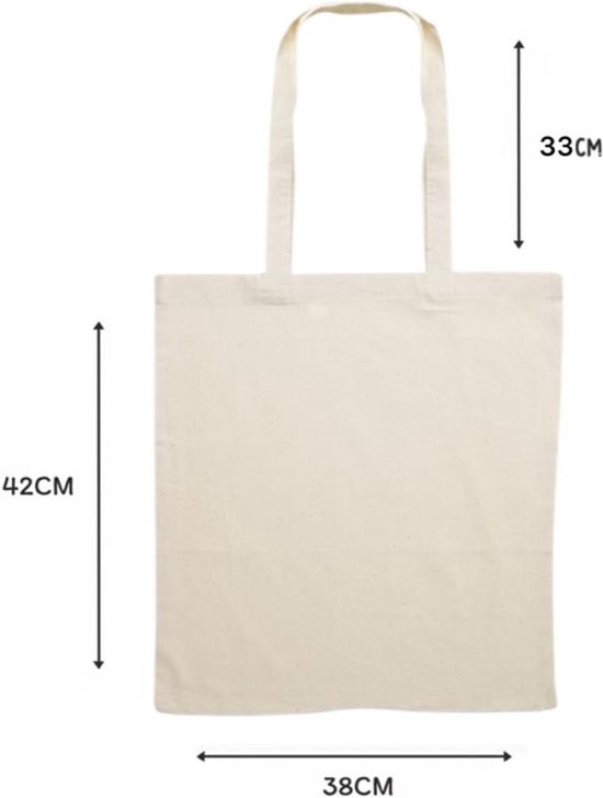 vriendelijke groet regionaal Wat leuk Katoenen draagtas - 6 stuks - naturel canvas tas - handtas - tassen - tote  bag - met... | bol.com