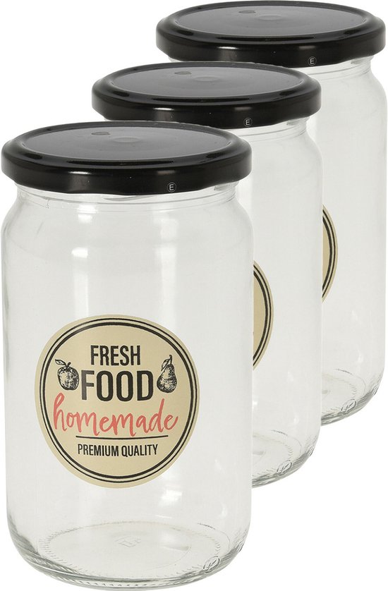 Voorraadpotten/ weckpotten - 5x - 720 ml - schroefdeksel - 7,8 x 15 cm