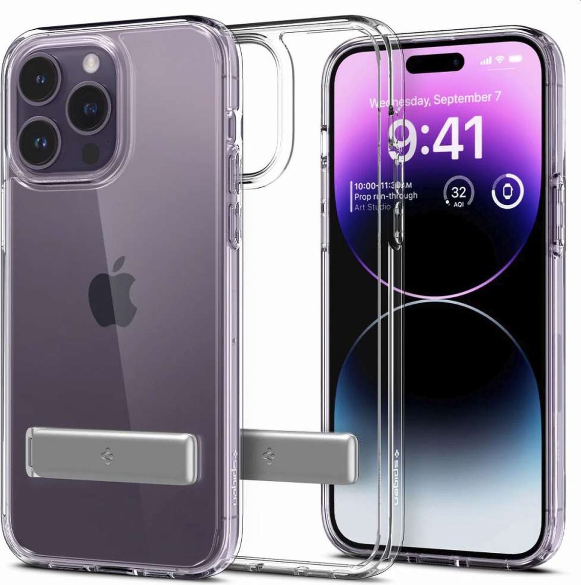 Geschikt voor Spigen Ultra Hybrid S Apple iPhone 14 Pro Hoesje - Clear