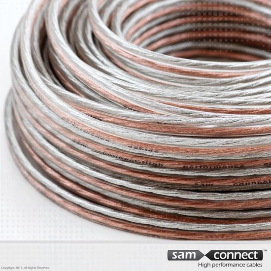 Platte Elektriciteitskabel Electraline Câble De Haut-parleur 03VH-H, 2 X 0,75 Mm, 50 M 20 Meter Elektriciteitsdraad