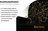 Posters de jardin extérieur Carte - Bruxelles - Or - Zwart - 90x60 cm - Toile jardin - Affiche extérieur