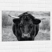 WallClassics - Sticker Muursticker - Photo Zwart Wit du Taureau - 90x60 cm Photo sur Sticker Muursticker