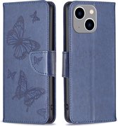 Coverup Vlinders Book Case - Geschikt voor iPhone 14 Plus Hoesje - Blauw