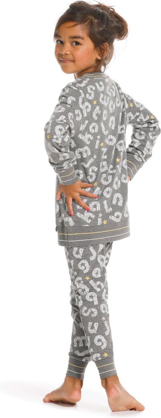Meisjes alfabet pyjama Rebelle - Grijs - Maat - 104