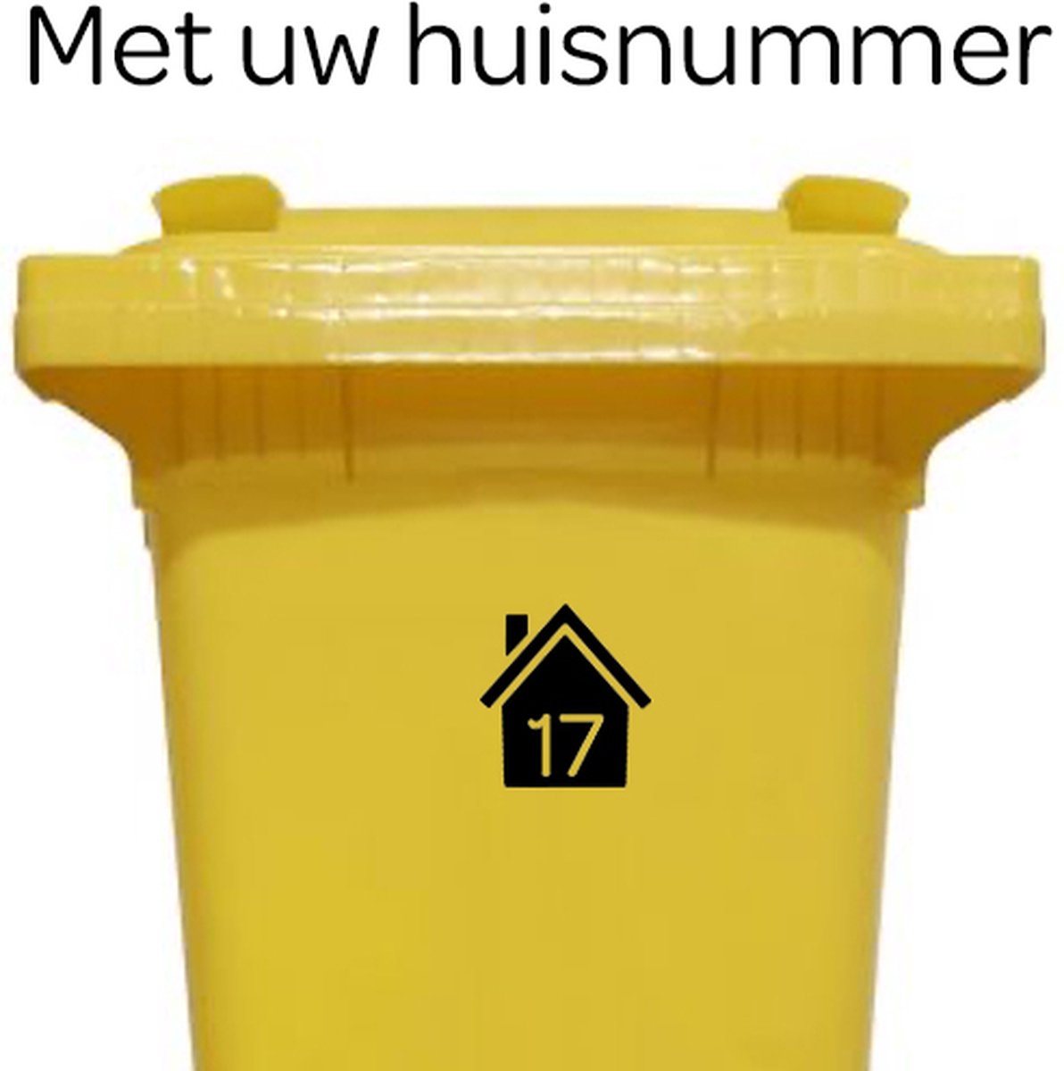 Klikosticker - met uw huisnummer - zwart - container sticker - kliko stickers - 9,5 cm x 10 cm - cijfersticker - vuilnisbaksticker