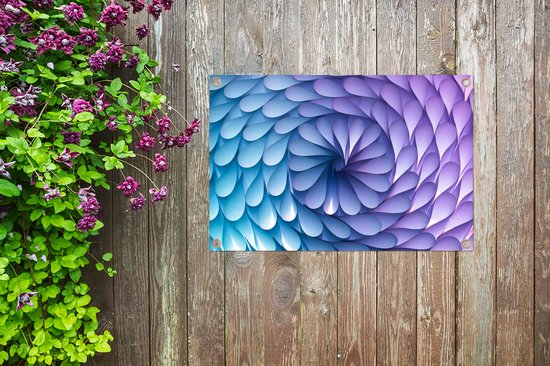 Géométrie violette sous forme d'affiche de jardin en spirale 90x60 cm - Toile de jardin / Toile d'extérieur / Peintures d'extérieur (décoration de jardin)