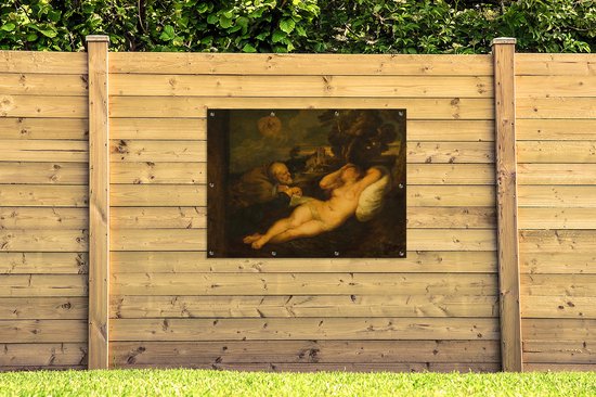 Affiche jardin - Toile jardin - Posters de jardin extérieur - Angélique épiée par l'ermite - Peinture de Pierre Paul Rubens - 120x90 cm - Jardin