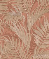 Dutch Wallcoverings - Grace Tropical palm leaf brown/gold - vliesbehang - 10m x 53cm - GR322106