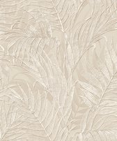 Dutch Wallcoverings - Grace Tropical palm leaf beige - vliesbehang - 10m x 53cm - GR322102