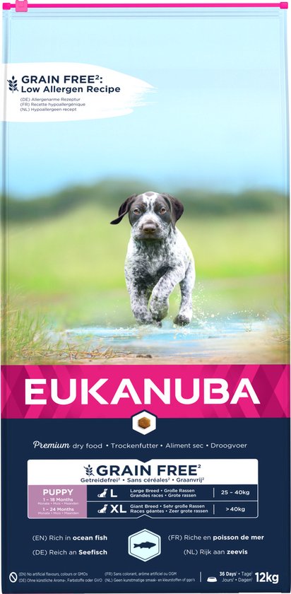 Eukanuba Pup & Junior Large Grain Free Zeevis - Puppy-Hondenvoer - 12 kg