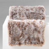 Plaid - Dekens - Grand Foulard Bank - Afmeting 180x220cm Choco Fleece deken Hoog polig - Plaidfleece