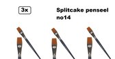 3x Splitcake penseel nr. 14 - Grime split cake grimeren festival thema feest party