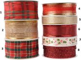 Ruban rouge-vert-crème assorti