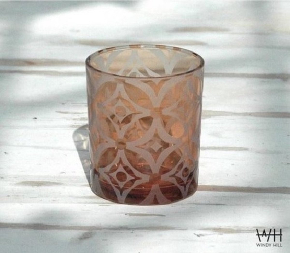 Theelichthouder glas / Glazen theelichthouder / Waxinelicht houder glas / Theelicht glas bruin Windy Hill Jack Large 10 x 12,5cm
