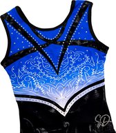 Sparkle&Dream Turnpakje Tess Blauw - Maat CLA 134/140 - Gympakje voor Turnen, Acro en Gymnastiek