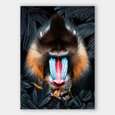 Poster Mandrill Kingfisher - Papier - 50x70 cm  | Wanddecoratie - Interieur - Art - Wonen - Schilderij - Kunst