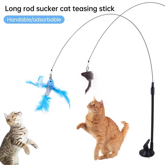 Kattenspeelgoed - Teaser Op Standaard - Interactieve Kat Speelgoed - Kattenspeeltjes - Met Vis