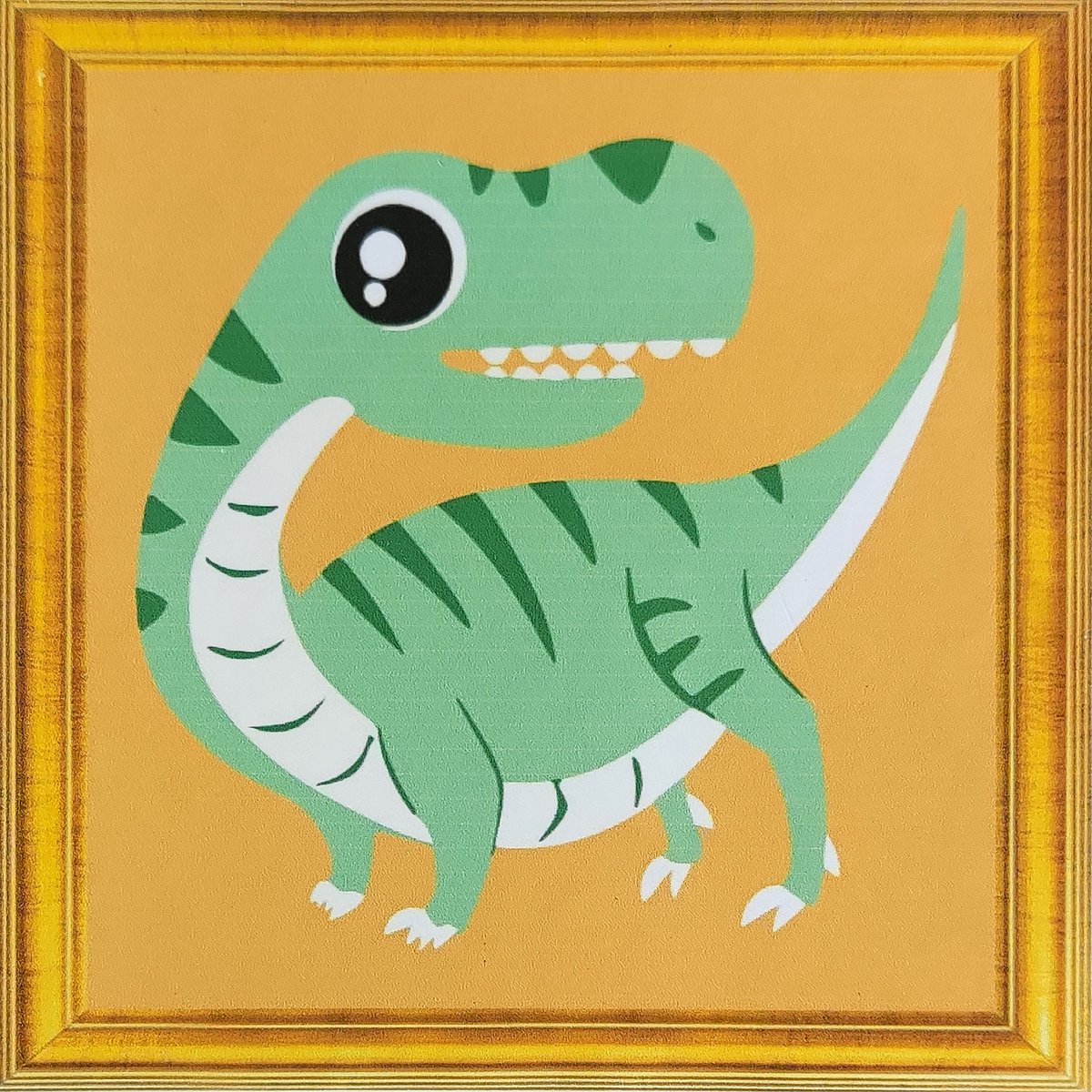 Schilderen op Nummer Kinderen - Dinootje - groen - Kleuren Op Nummer