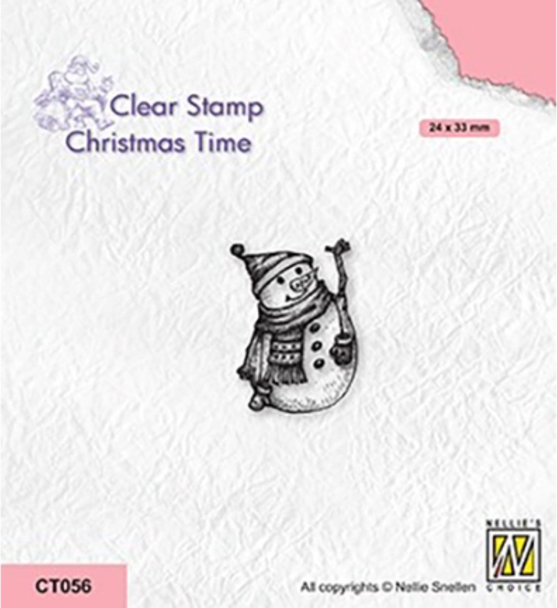CT056 Nellie Snellen - Christmas Time Clear Stamp Snowman 4 - kerst stempel - sneeuwman - sneeuwpop mini