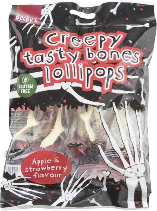 Halloween snoep - Creepy Tasty Bones Lollipops - lollies - glutenvrij ...