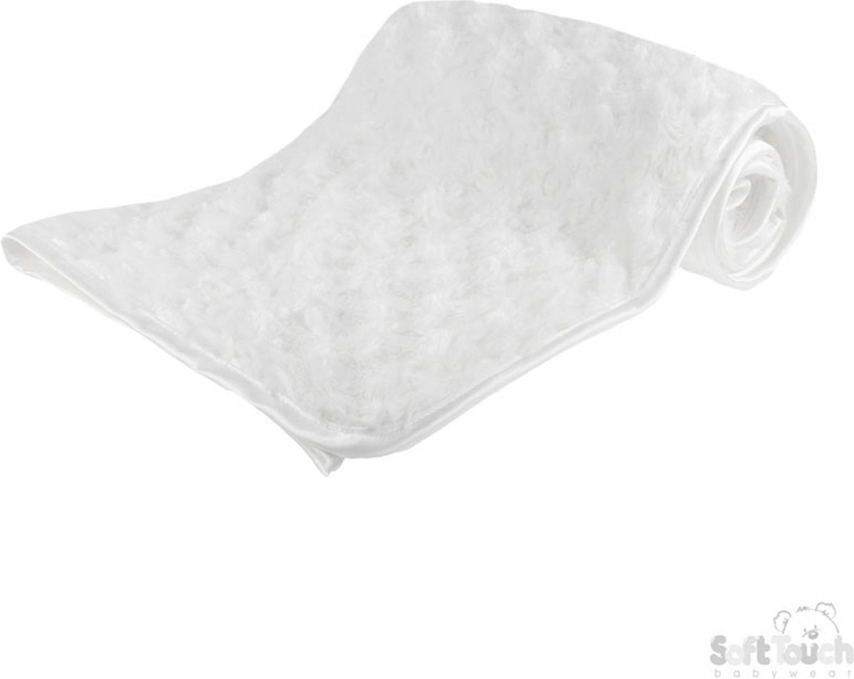 Soft Touch Dekentje Roosmotief Unisex Wit 75 x 100 CM FBP66